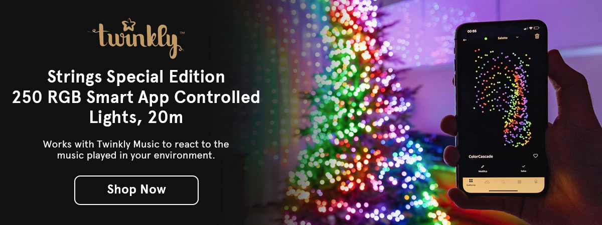  Strings Special Edition 250 RGB Smart App Controlled Lights, 20m, Black Cable
